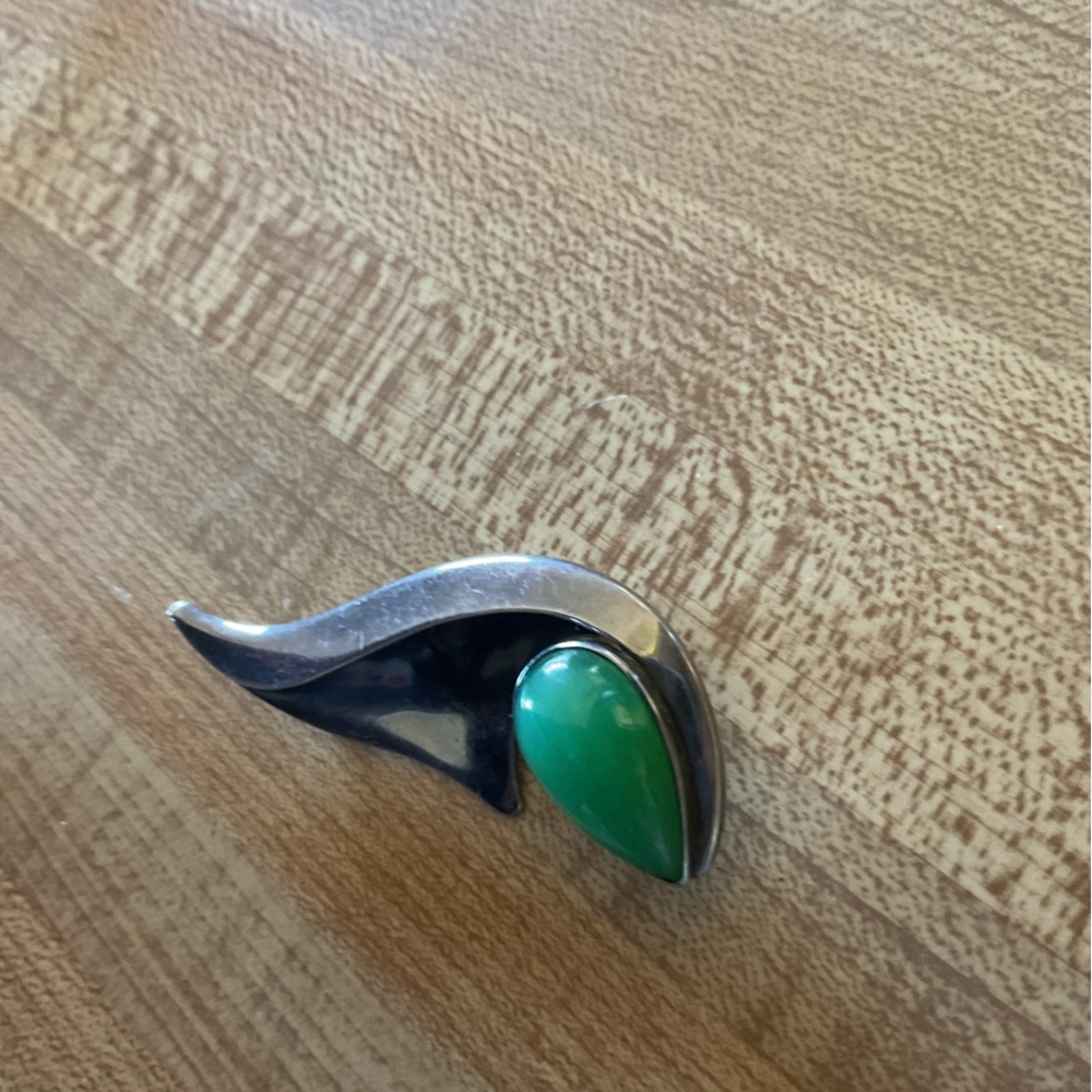 Vintage sterling Niels Erik with Chrysoprase